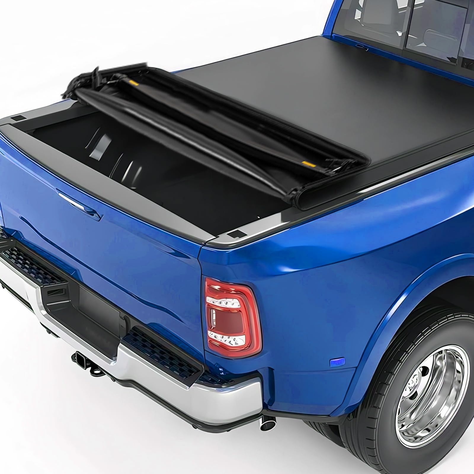TRIL GEAR 6.4FT/6.5FT Soft 4 Fold Truck Bed Tonneau Cover Compatible with 02-22 Ram 1500 03-20 Ram 2500 3500 Without Ram Box