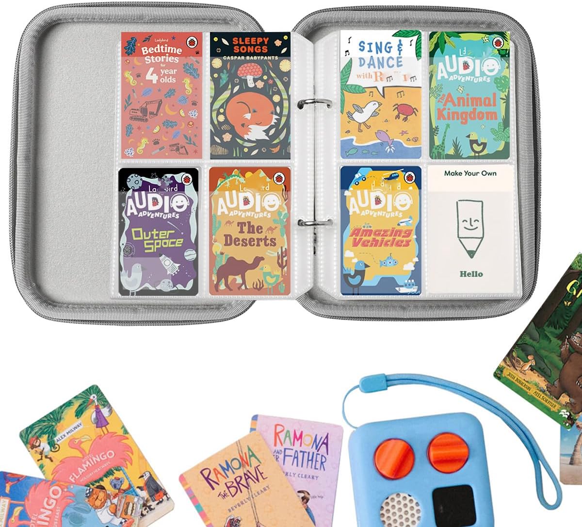 Card Case Holder for Yoto Cards, 80 Pockets Zipper Binder Album Storage Organizer for Yoto Player Mini Audiobook Cards