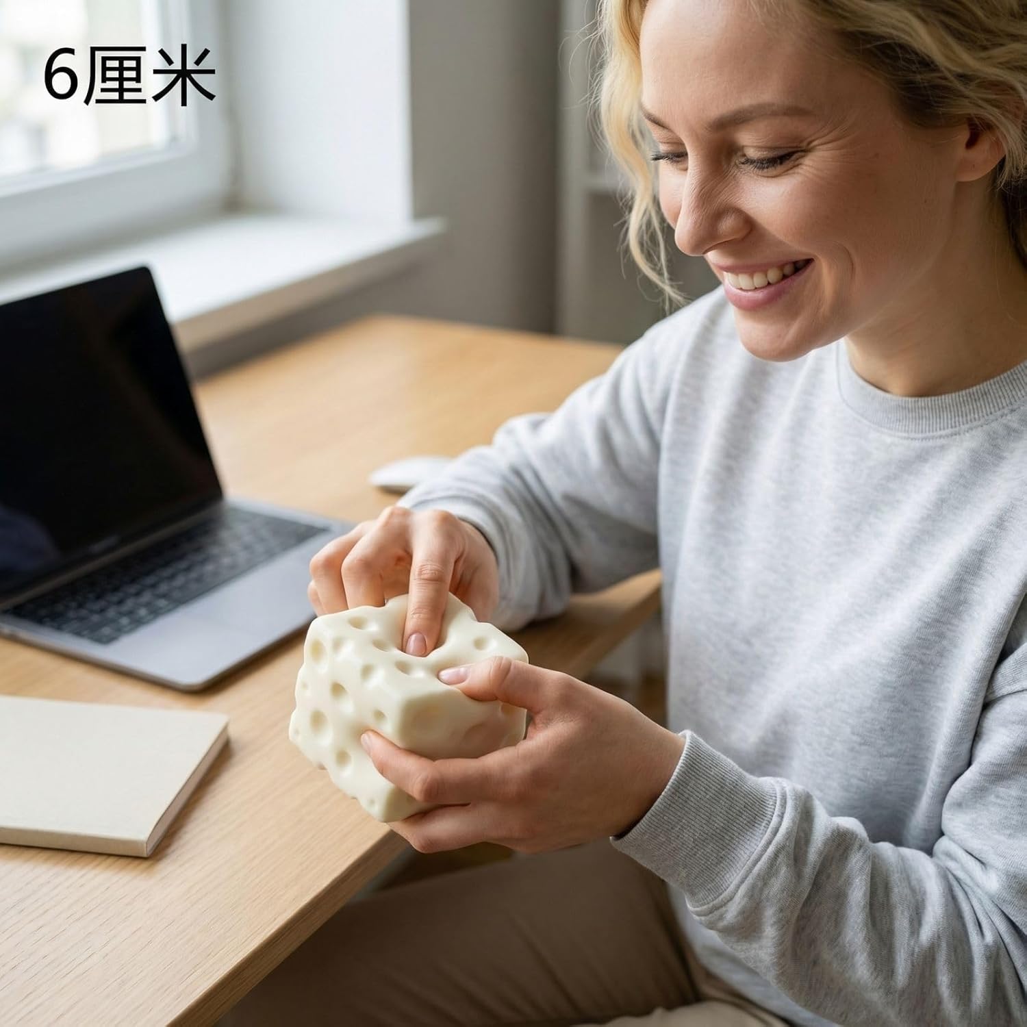 Coconut Oil Cheese Handmade Ball - Malleable Non-Return Squeeze Toy, Creative Stress Relief Fidget for Adults