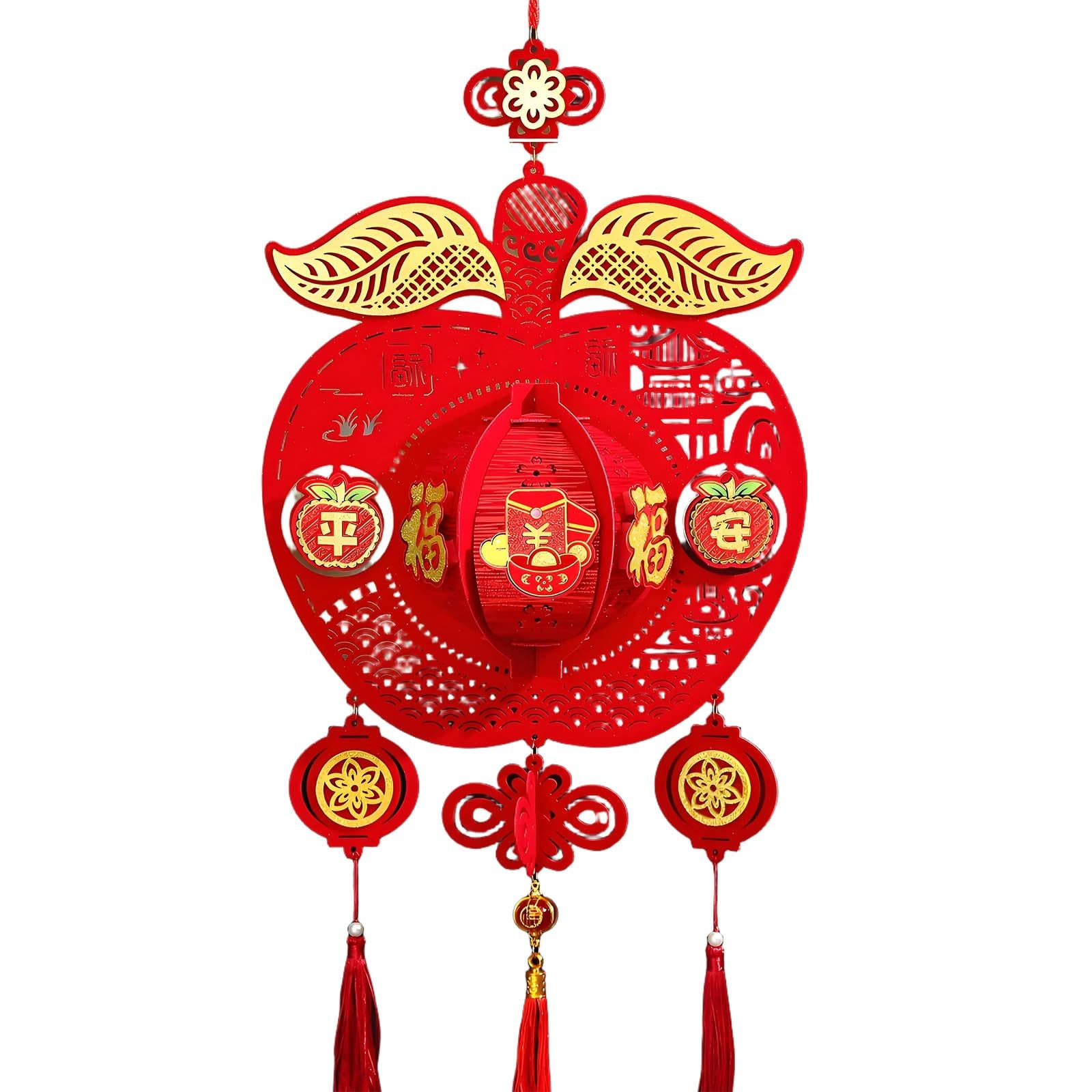 SBZIOJHDR Chinese-style lanterns, Novelty Chinese Snake Year Lanterns, Exquisite New Decorations, Red Hanging Lantern(B,14in)