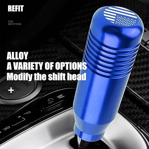Miniatura 3 de 1 perilla de palanca de cambios de agarre cómodo, palanca de cambios de aleación de bandera estadounidense de 3.34 x 1.18 pulgadas, con adaptador de