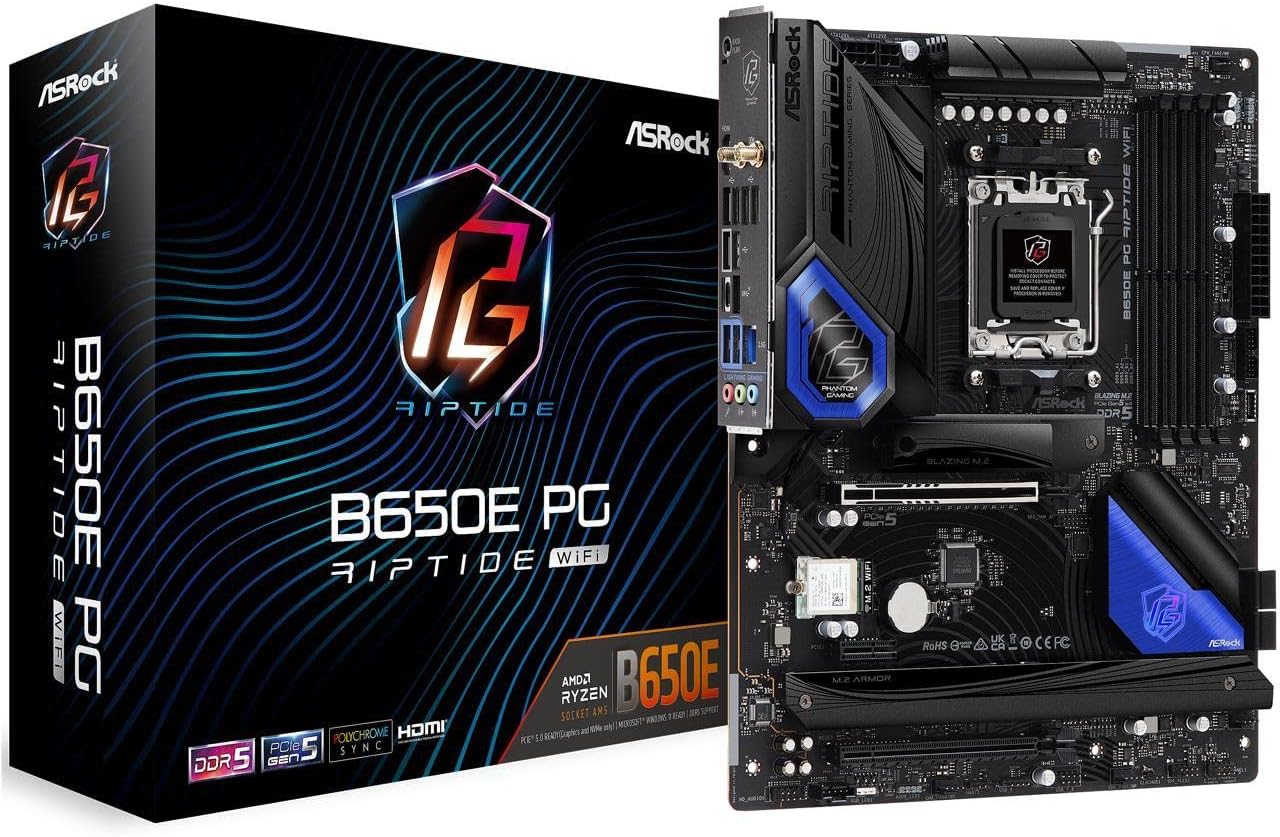 Buy ASRock B650E PG Riptide WiFi AM5 Ryzen 7000 AMD B650 SATA 6Gbs DDR5