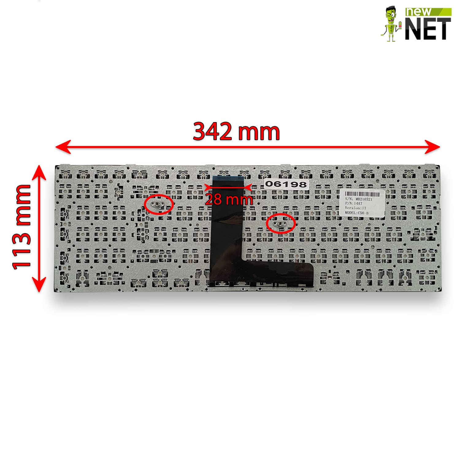 Tastiera Italiana Per Notebook Toshiba Satellite Pro C50-A – Serie C50/C55, Con Frame, Cavo Flat, Sostituisce V143026CK1 E Compatibili