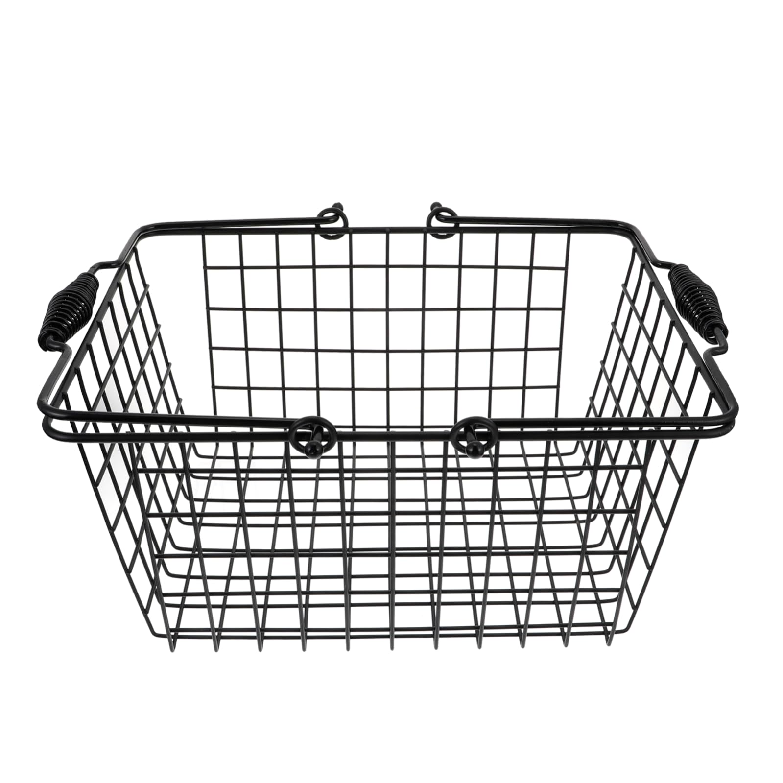 Cesta Portátil, Cesta Compra de Hierro Negro Asa Desmontable, Anti Presión y Anti Caída, para Utensilios de Cocina y Ollas, Almacenamiento en Baño