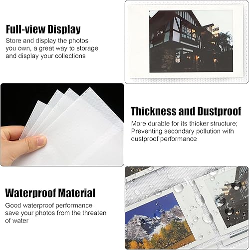 Miniatura 5 de Álbum de fotos de 256 bolsillos para cámara Fujifilm Instax Mini, álbum de fotos para Polaroid, cubierta de cuero, álbum de fotos para cámara