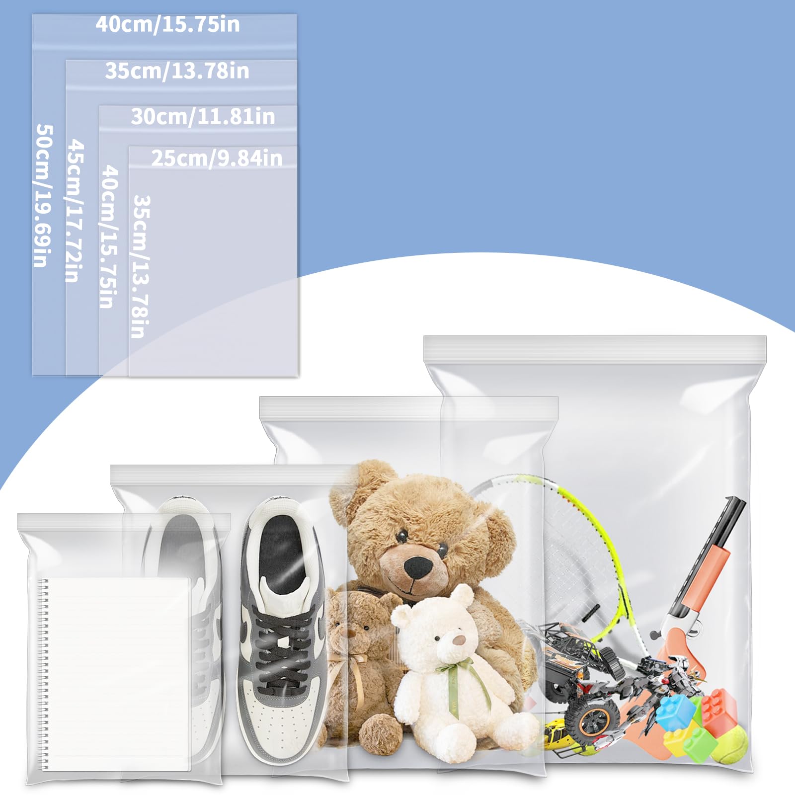 TXXATX 35x45cm Resealable Plastic Bags 25pcs Sealable Plastic Bag Large Sealed Bags Sealable Clear Sealable Bag for Clothing Shoes Office Supplies Collectibles - Image 4