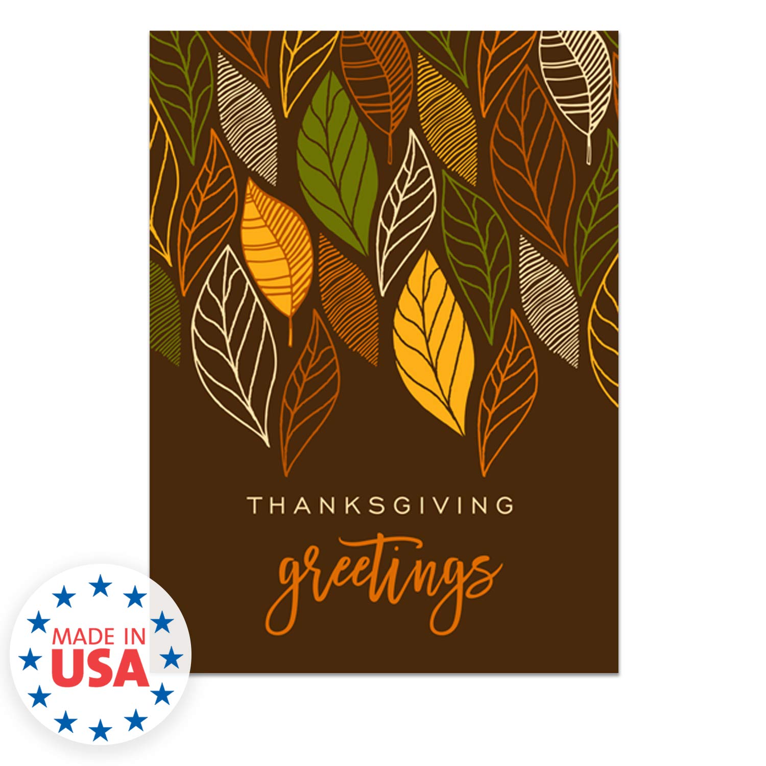 Thanksgiving Cards For Business & Family  Fall Friends Greeting Card Set Pack 18 Envelopes 5x7 Inch A7 Great Office Work Employees Clients Th2407 C24 - View #3