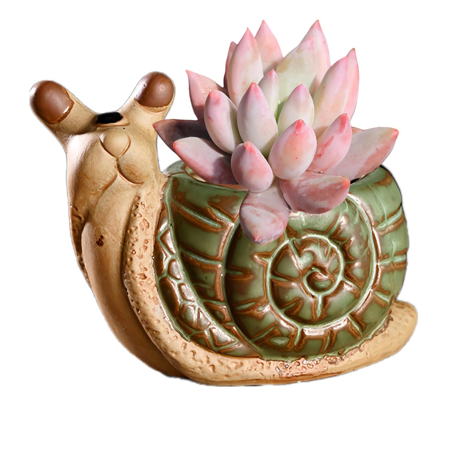 BWANGIAO Ceramic Fleshy Plant Container Snail Planter Flowerpot Ornament for Fleshy Plant Cactuses Container for Home Balcony