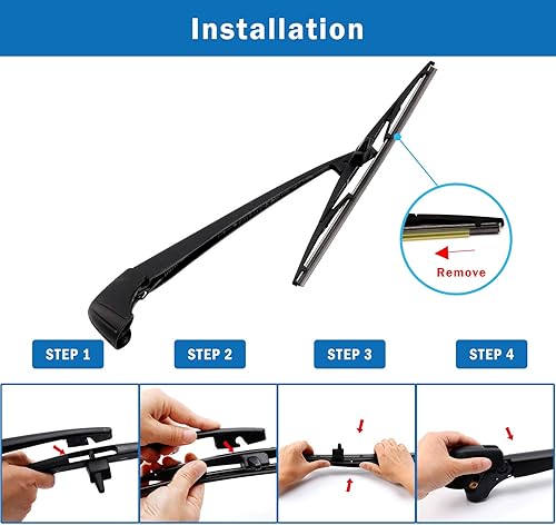 Miniatura 10 de WTI Juego de limpiaparabrisas trasero compatible con Honda Odyssey 2018-2021 Minivancompatible con Honda Passport 2019-2021, kit de limpiaparabrisas
