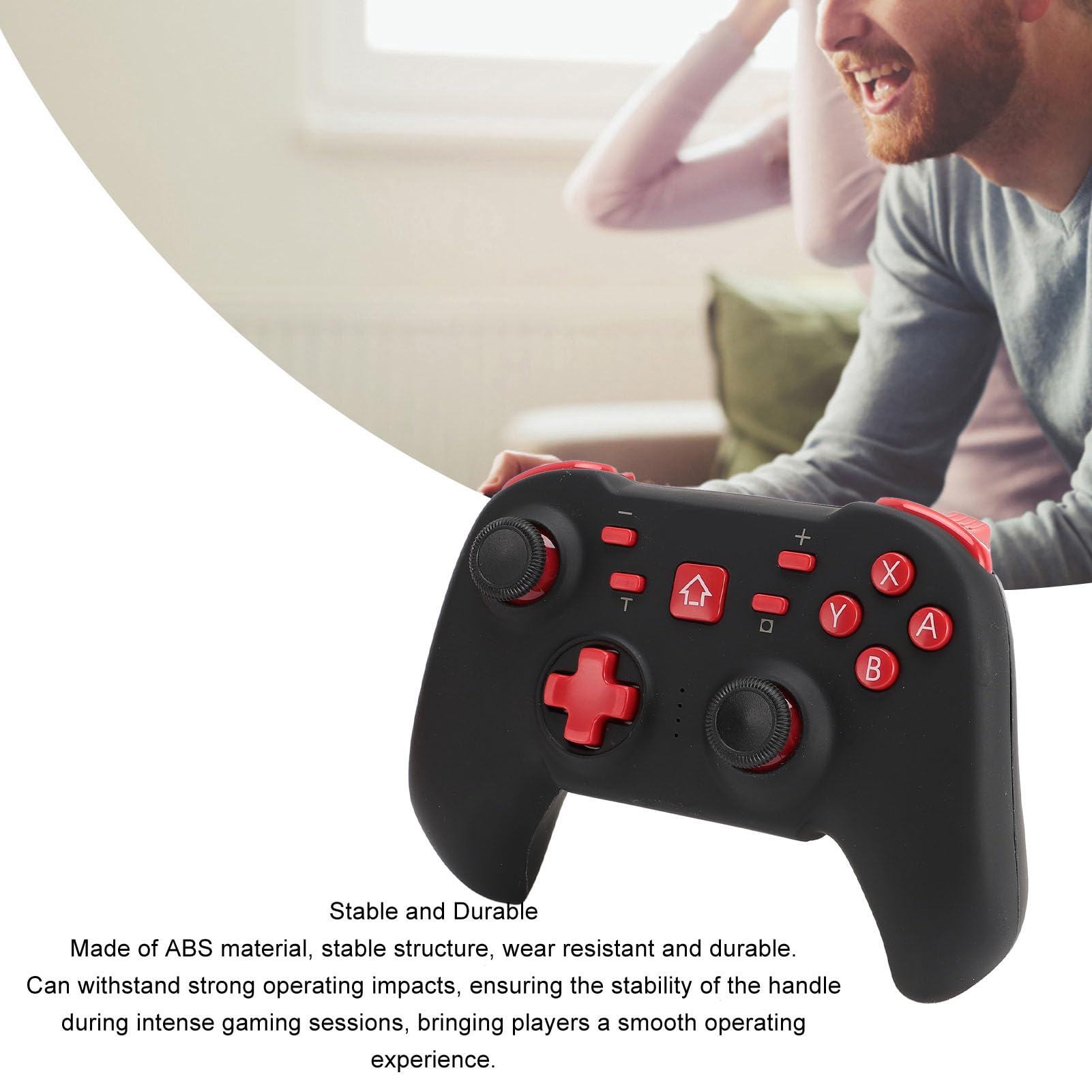 Yanmis Controller di Gioco, Controller Wireless Ricaricabile con Giroscopio a 6 Assi, Un Tasto di Attivazione, Automatico, Turbo, Vibrazione, Controller di Gioco Bluetooth 5.0 per