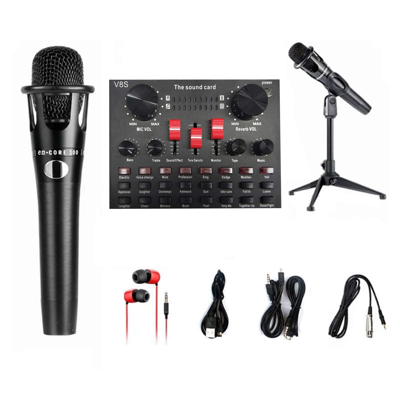 Buy Funien V8S Live Sound Card Microphone Set 8 Modes Audio Live