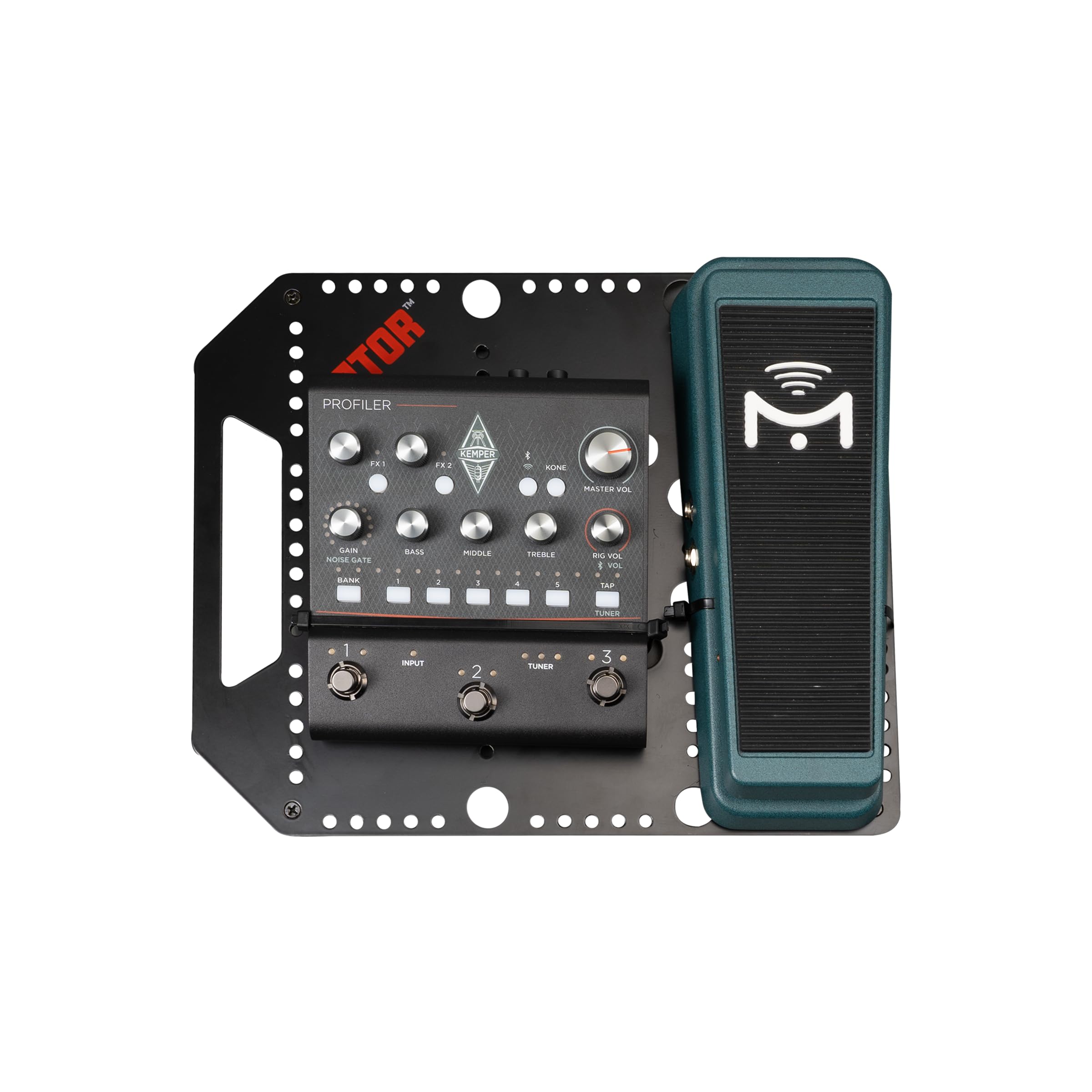 Gator Cases Kompaktes Pedalboard aus Metall – 26 x 27,3 cm Fläche – Für bis zu 6 Standard- oder 8 Mini-Pedale – Passend für Gator Gigbags – Inkl. Klettband (PB-POCKETBOARD), Schwarz