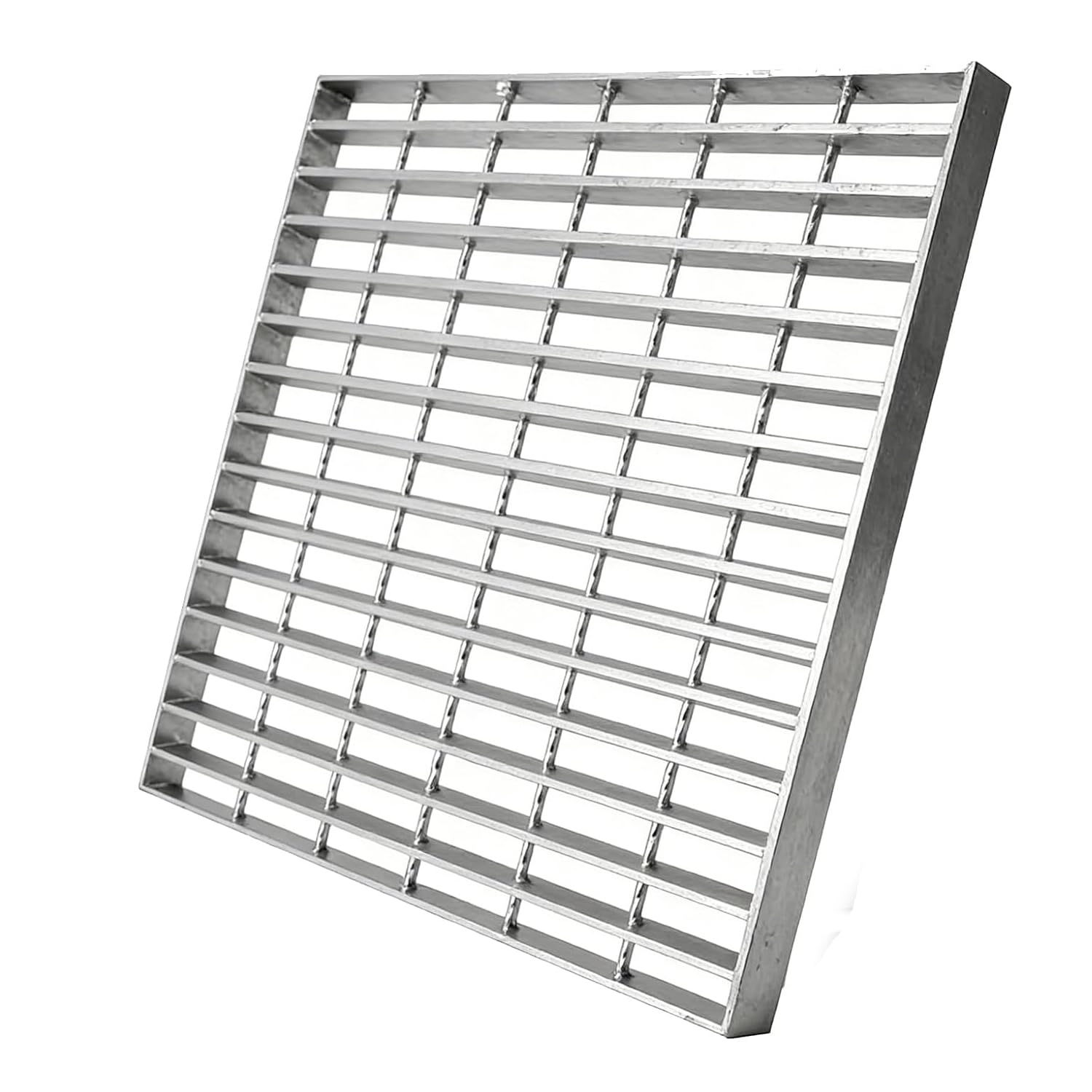 FWTRMRC Galvanized Steel Drain Grate 600x600x30mm Grating Square Gully Grid B125 Class Heavy Duty Outdoor Drainage Grates Channel Garage Sewer Cover for Garden Pavement Grass Catch Basin Sliver