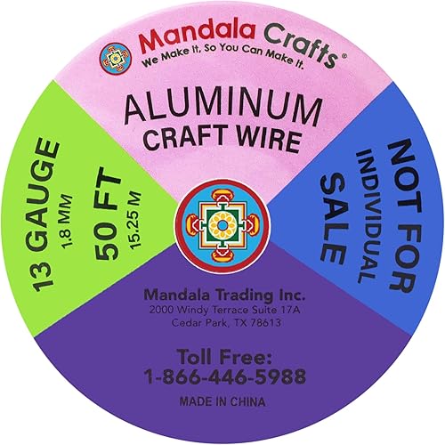 Miniatura 762 de Mandala Crafts - Alambre de aluminio anodizado de calibre 22 para hacer joyas - 121.92 m de alambre flexible de color en tonos pastel - Flexible