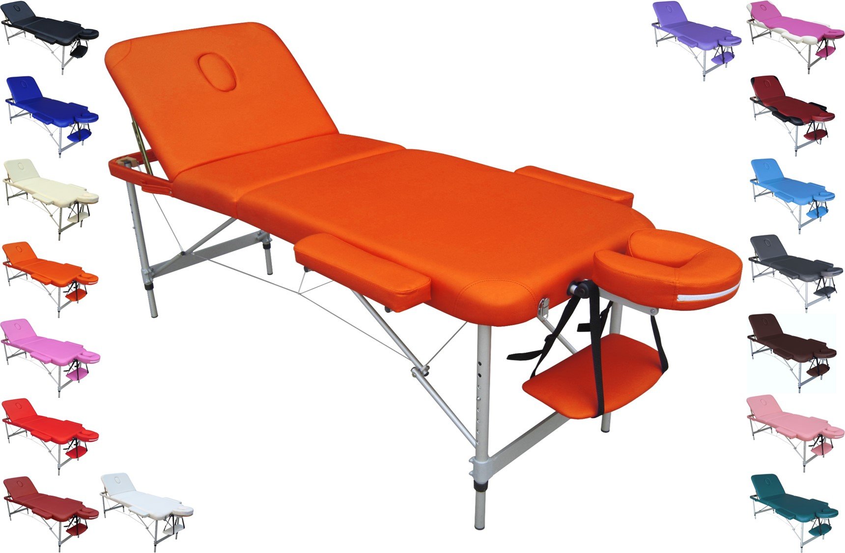 Polironeshop Mercurio Camilla de Aluminio Ligera portátil para Masaje estética Tattoo 60 cm (Blanco) — view 8