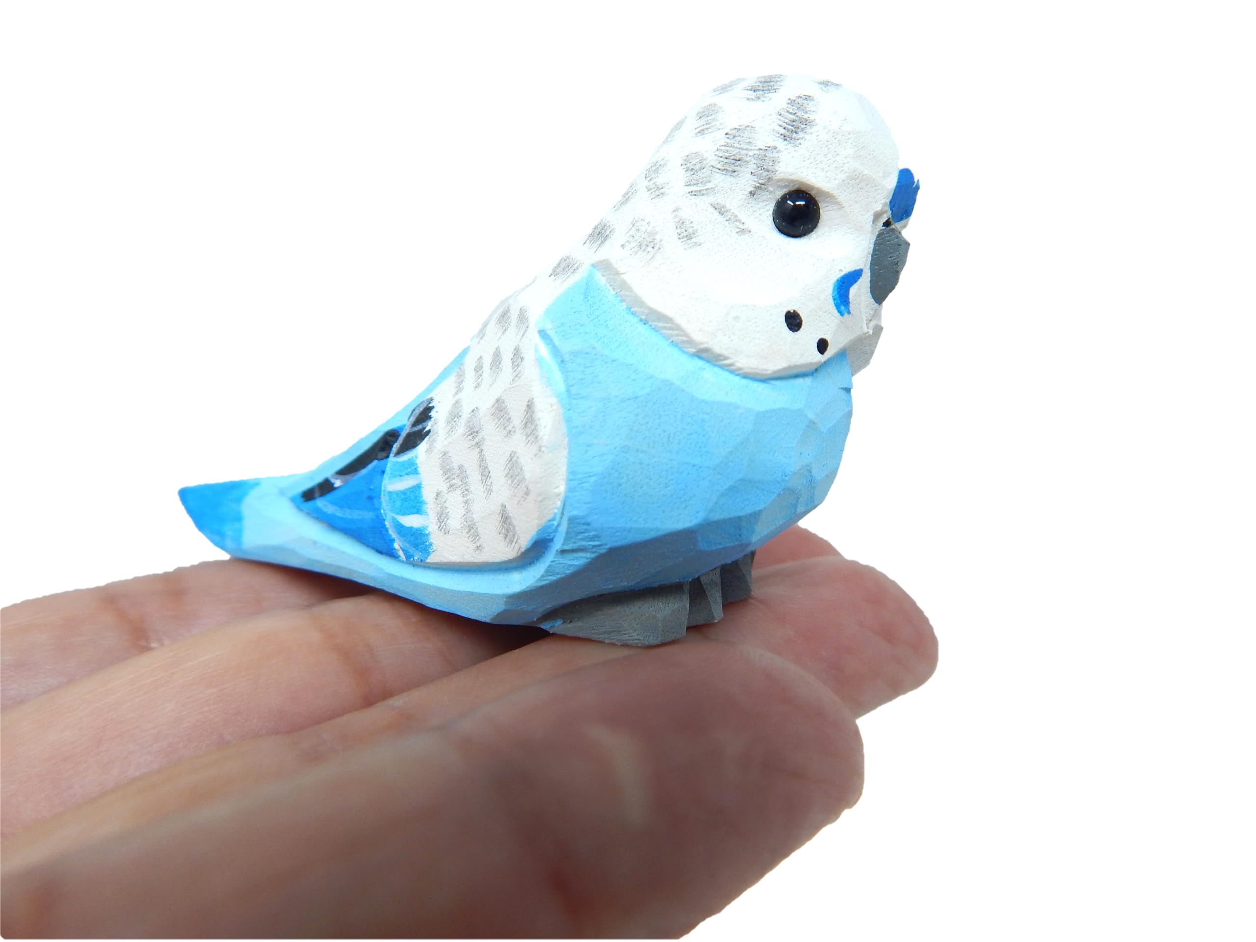 Amazon.co.jp: Selsela ブルーインコ 木製 置物 セキセイインコ 鳥 像