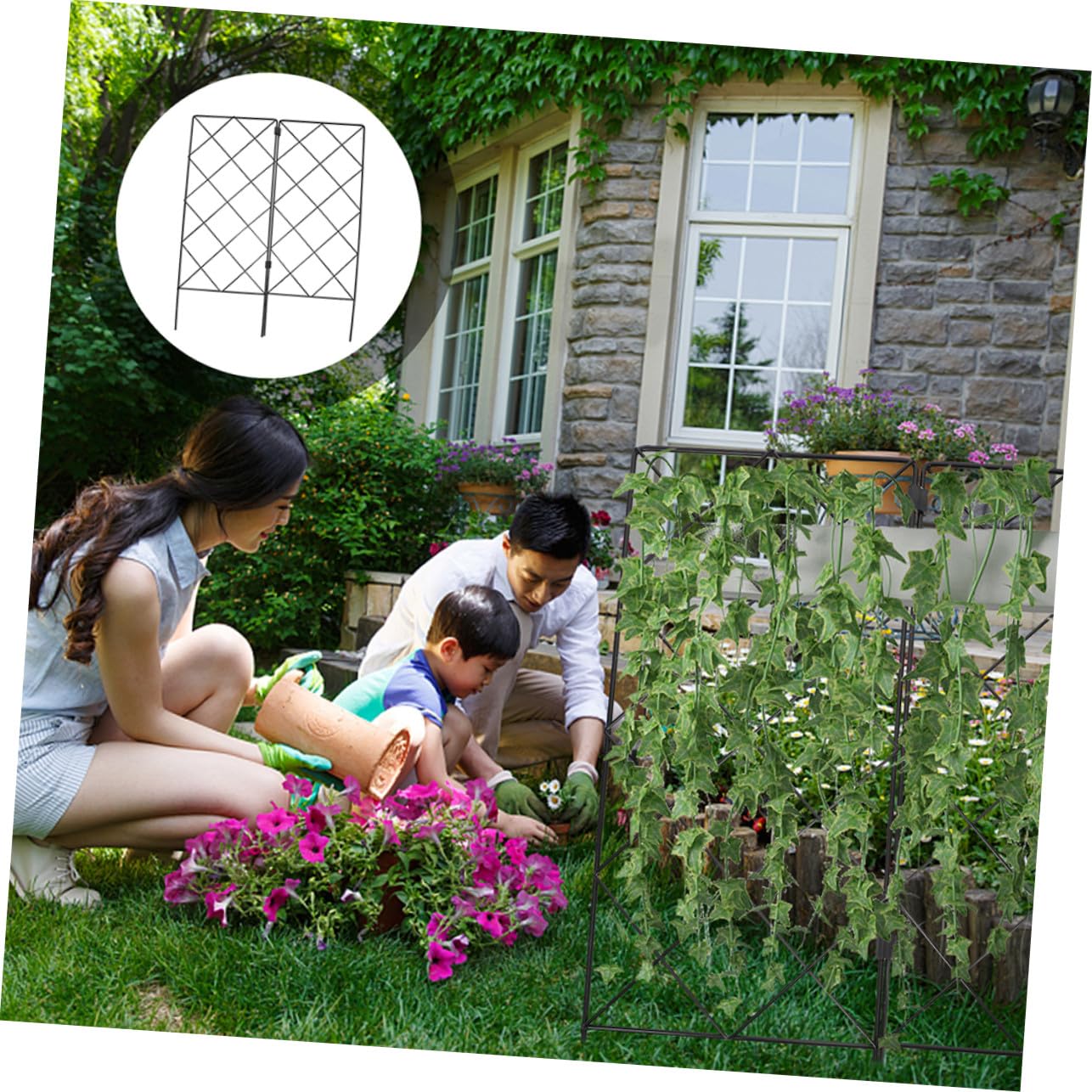 SEWACC 2 pièces Support Plantes Grimpantes Pliable Tuteur pour Vignes et Fleurs Accessoire Jardinage Polyvalent et Réutilisable