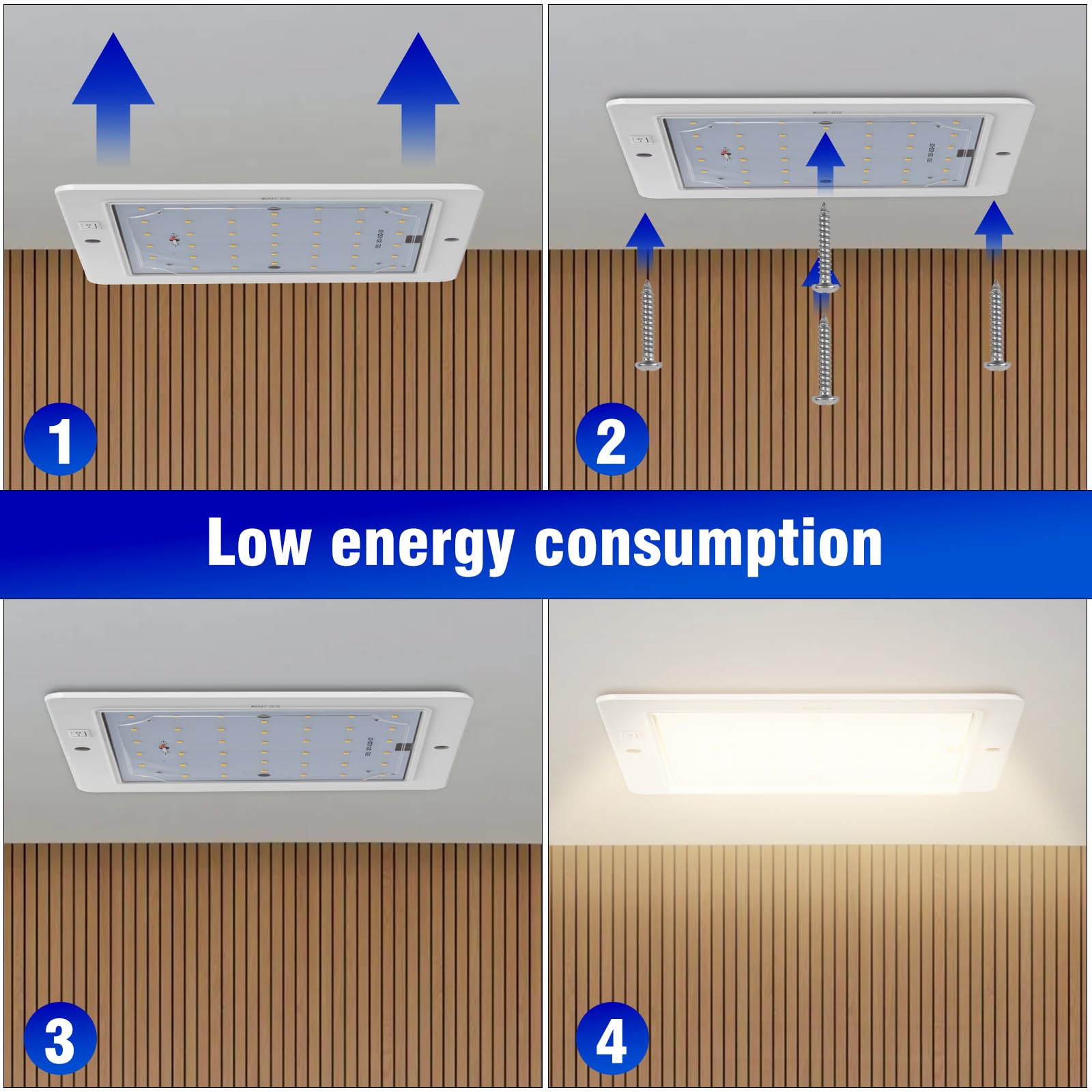 Dioche Plafonnier camping-car RV intérieur LED dôme lampe forme ovale Dioche Plafonnier camping-car RV intérieur LED dôme lampe forme ovale