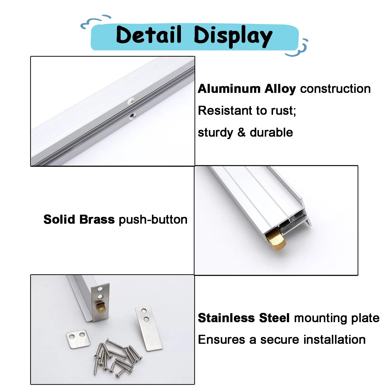 Burlete Inferior Automático Empotrado De Aluminio + Silicona Sellada