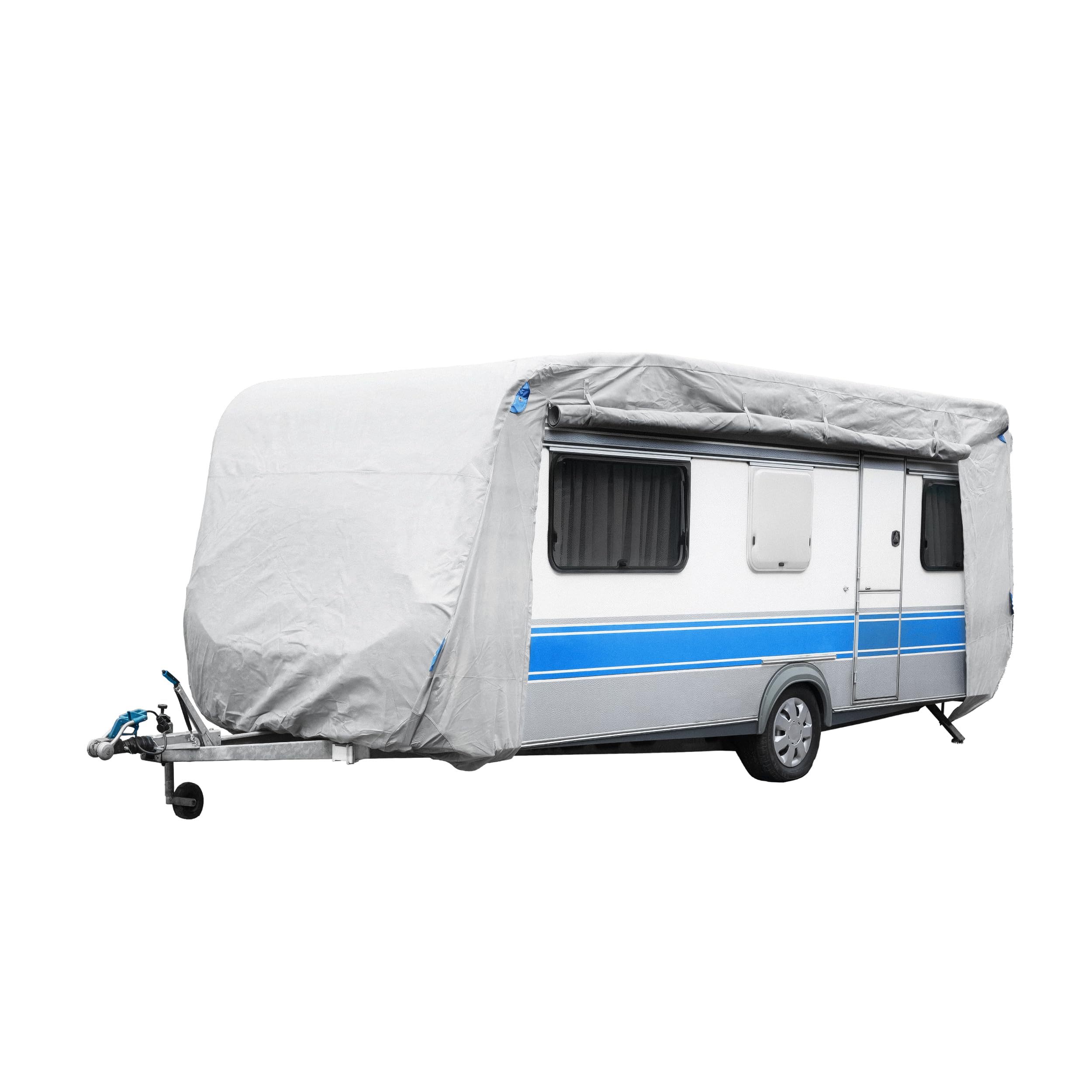 Funda protectora para caravana – Lona premium para autocaravana y caravana – Accesorio de camping, protección UV y meteorológica – Accesorio para caravana, tamaño M 550x250x220 cm, 165g/m²