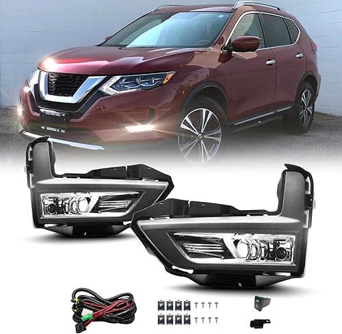 Rowxroad Luz antiniebla compatible con Nissan Rogue SSLSVX-Trail 2017 2018 2019 2020 con interruptor y kit de cableado