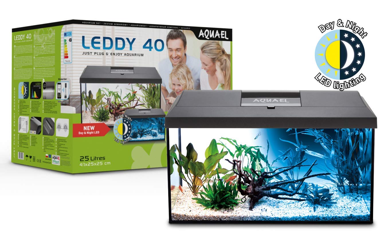 AQUAEL 122731 zestaw akwariowy LEDDY PLUS RE 75 D&N, czarny, 16010 g