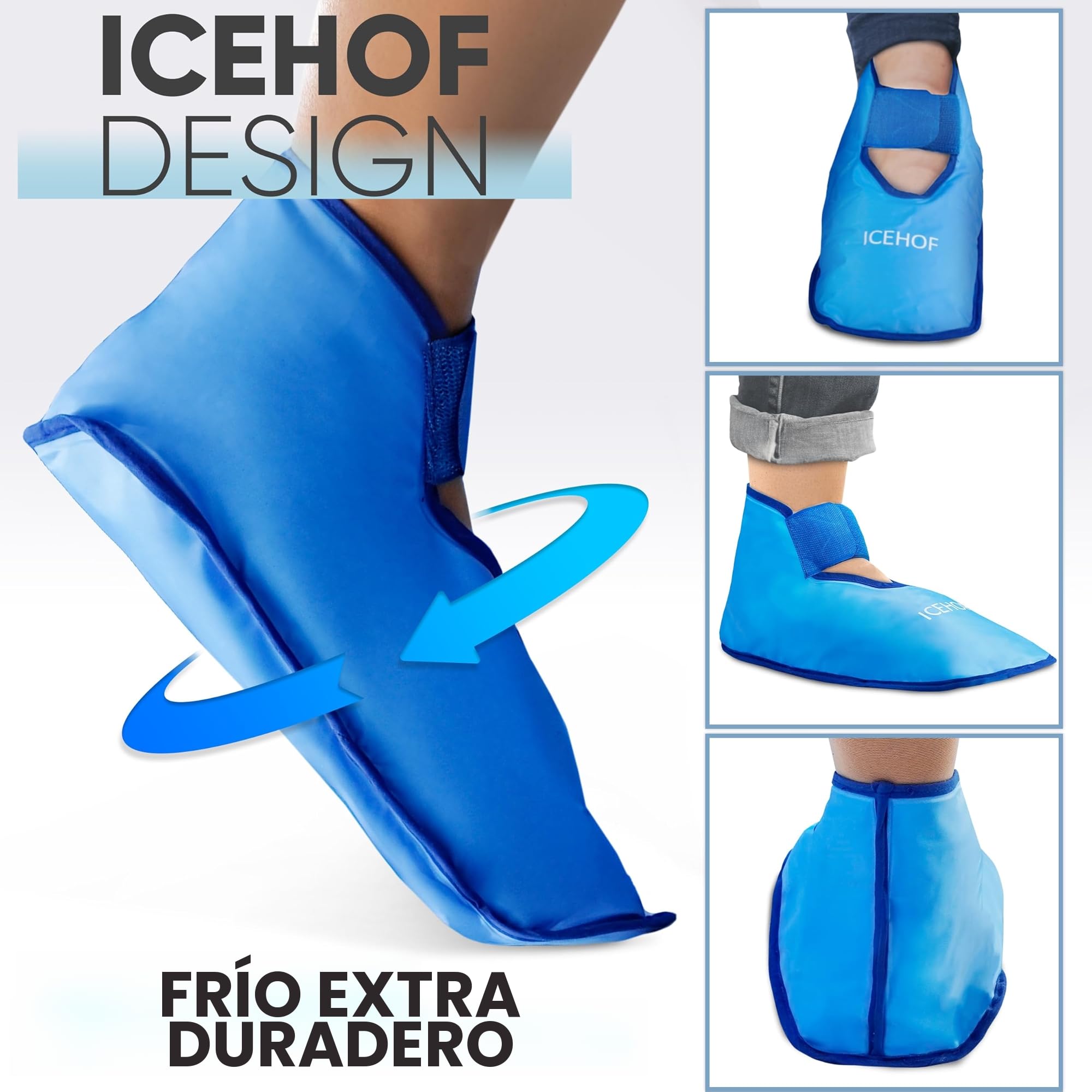 ICEHOF Calzado de refrigeración + botas – Tejido suave – Calcetines de refrigeración con gel para terapia de frío para pies, dedos de los pies, terapia de quimioterapia, reumatismo, calcetines de