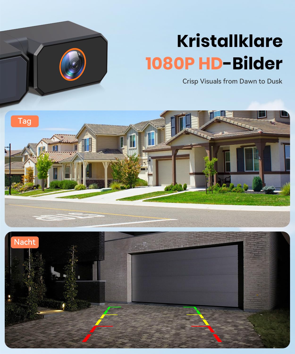 AUTO-VOX Einzelkamera Solar Rückfahrkamera Kabellose 2Mins Installation, HD1080P, 5000-mAh-Akku für Solar 1 Plus, SL16 & 3Aplus Für den Dual-Split-Screen