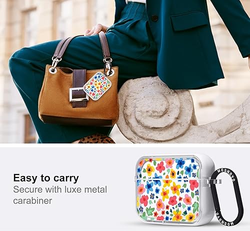 Miniatura 93 de MOSNOVO Funda protectora transparente para AirPods Pro 3, con anillo de metal duro de lujo de doble capa a prueba de golpes, diseñado para AirPods