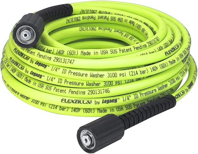 Pressure Washer Hose with M22 Fittings, 1/4 in. x 50 ft., ZillaGreen - HFZPW3450M-E