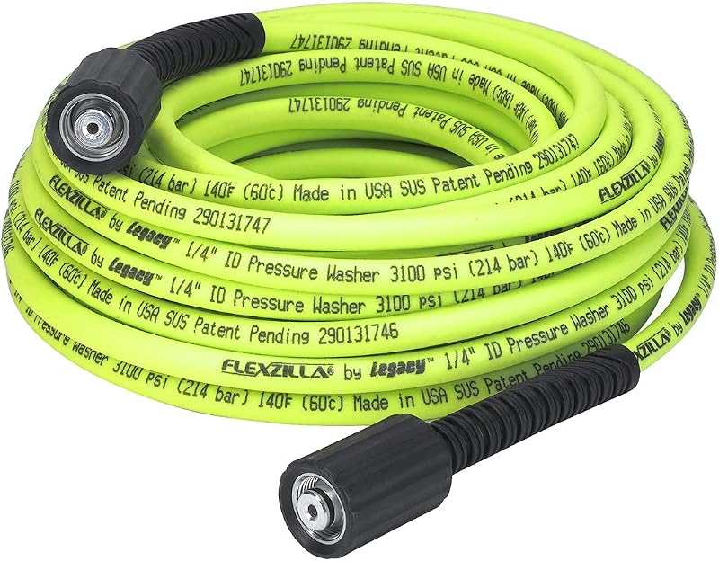 Manguera de repuesto para hidrolimpiadora Flexzilla, 1/4 "x 50 pies, 3100 PSI, accesorios m22, sin torceduras, ligera, ZillaGreen