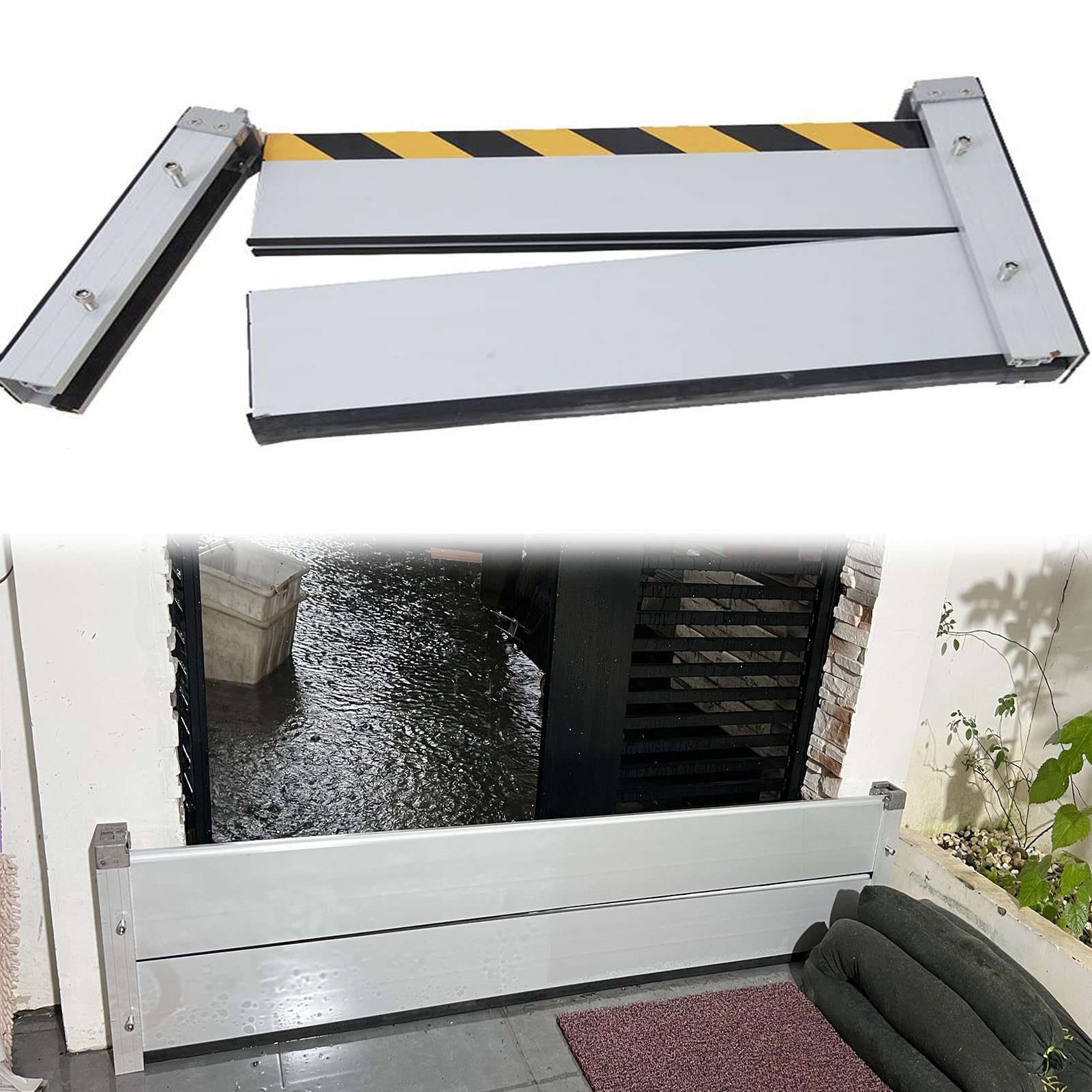 Panneau d'arrêt d'eau d'entrée de supermarché verticale amovible de protection
