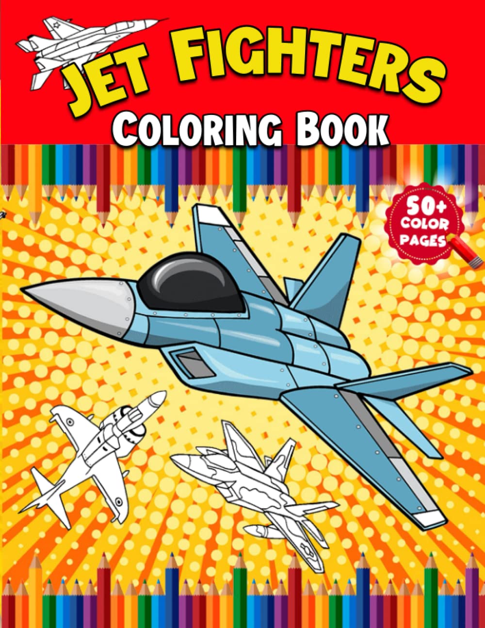 Fighter Jet Coloring Book Airplane Coloring Book Featuring 50 Beautiful