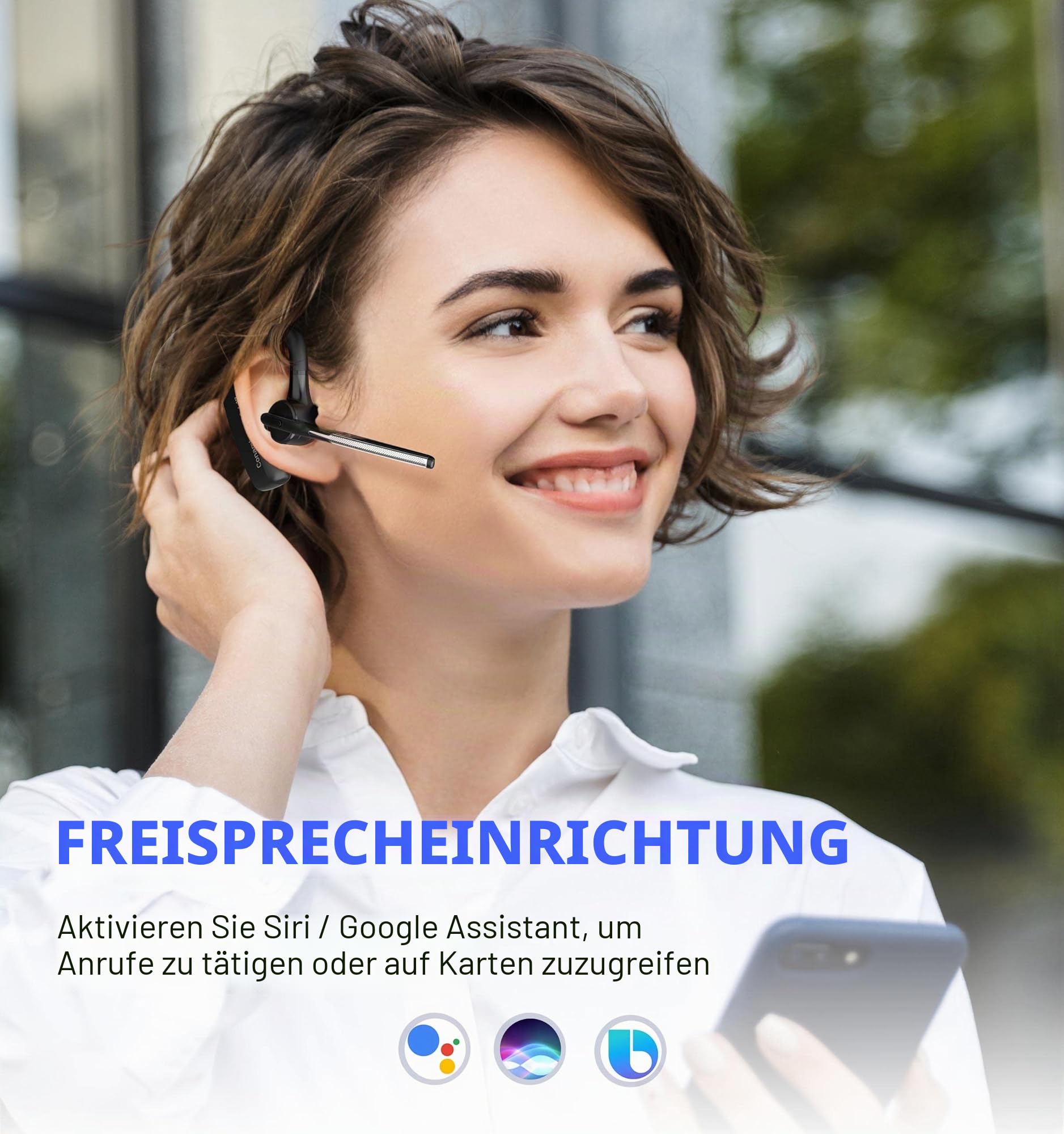 Conambo K18 Bluetooth V5.1 kabelloser Ohrhörer mit CVC 8.0 ENC Dual Mic Geräuschunterdrückung Kopfhörer mit Mikrofon