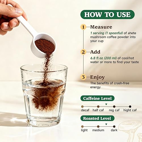 Miniatura 8 de Café de hongos 10 en 1 con arábica orgánica, melena de león, chaga, reishi y cordyceps, mezcla de hongos de 2000 mg, enfoque, energía y apoyo