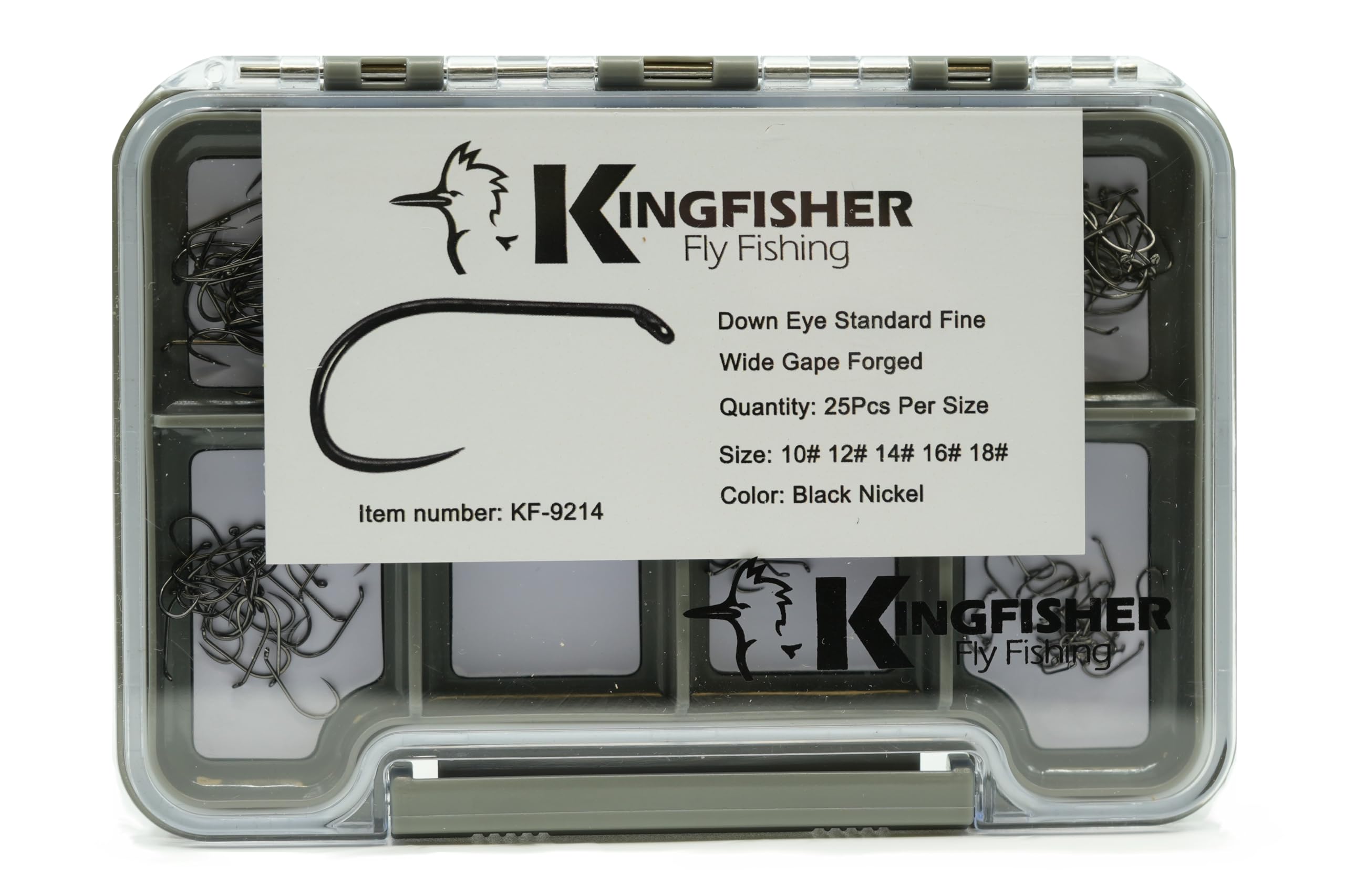 Kingfisher Fly Tying Standard Barbless Dry Fly Hook - High Carbon Steel Barbless Hooks for Standard Dry Fly Patterns