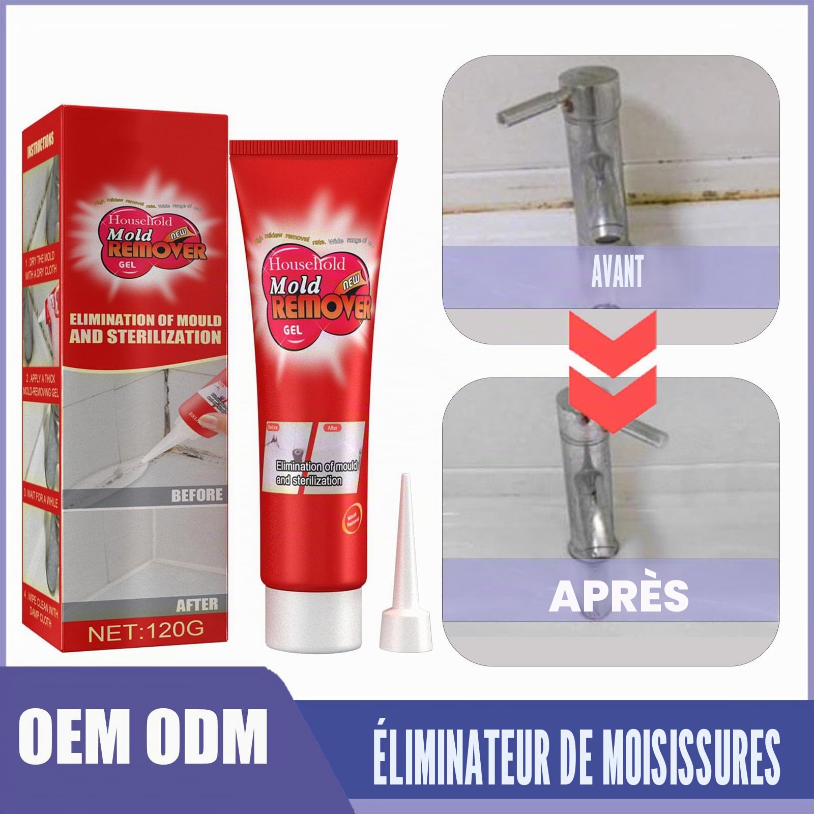 Panmall Gel dissolvant magique pour la maison, le carrelage, la baignoire, la machine à laver, le réfrigérateur, la salle de bain, la douche