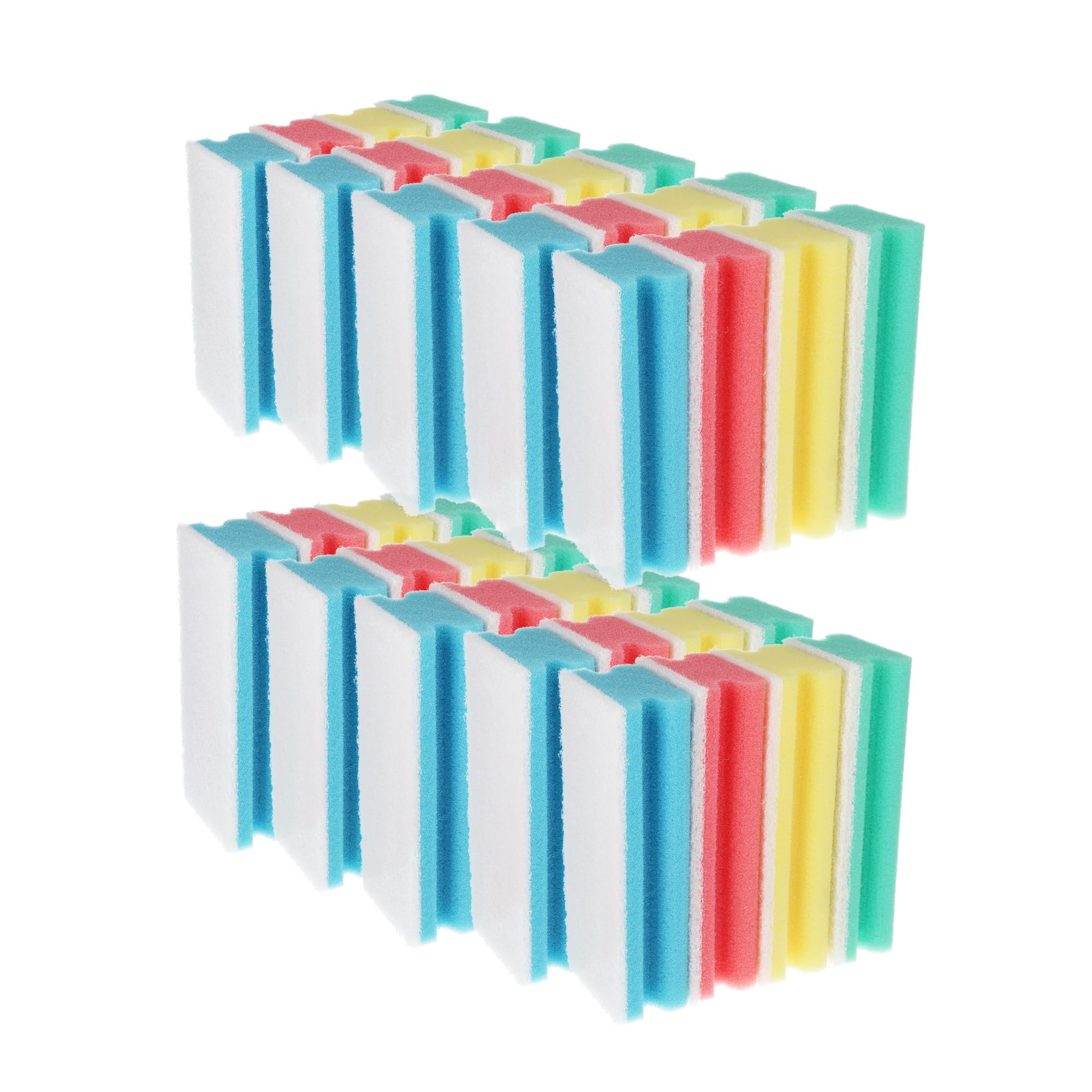 FixedByU Esponja de limpieza XL de viscosa sin arañazos con suave fieltro, sin abrasivos, esponja grande: 15 x 7 x 4,5 cm, para cocina, apartamento, baño, WC 40 x (10 x 4 colores)