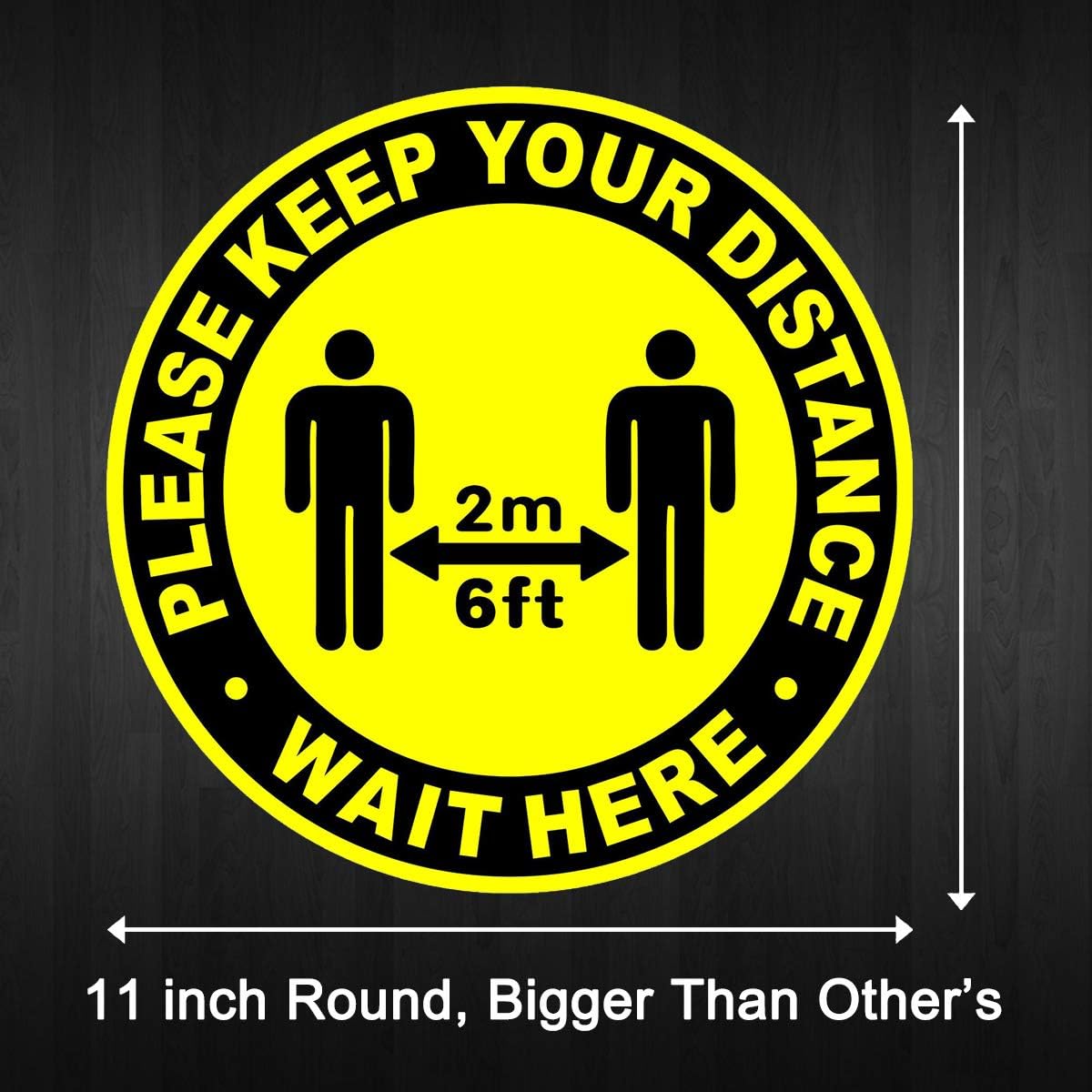 Gеt Dіѕсоunt 70% Prісе Social Distancing Floor Stickers Please Keep 6 Feet Apart,Safety Floor Sign Marker 11 Round for Crowd Control Guidance,Supermarket, Bank, Lab Yellow/Black (10 Pack)