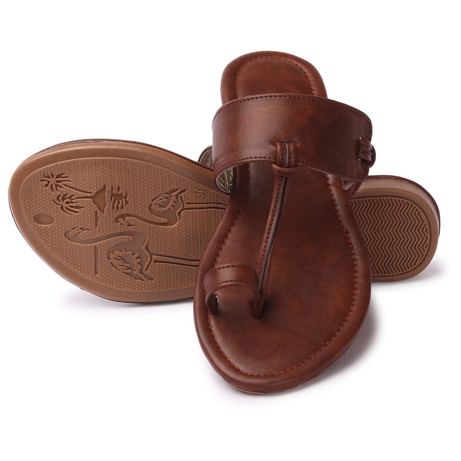 Karan Women's Kolhapuri Flat Sandals - Versatile Slip-Ons Chappal for Ladies & Girls | Suitable for All Occasions | Sizes 3-8-image-6
