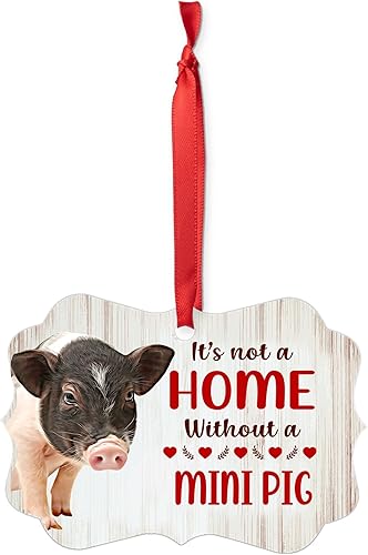 Miniatura 2 de House is Not A Home Without Saddle Mini Pig Christmas Ornaments 2024 Aluminio Pet Owner Gifts