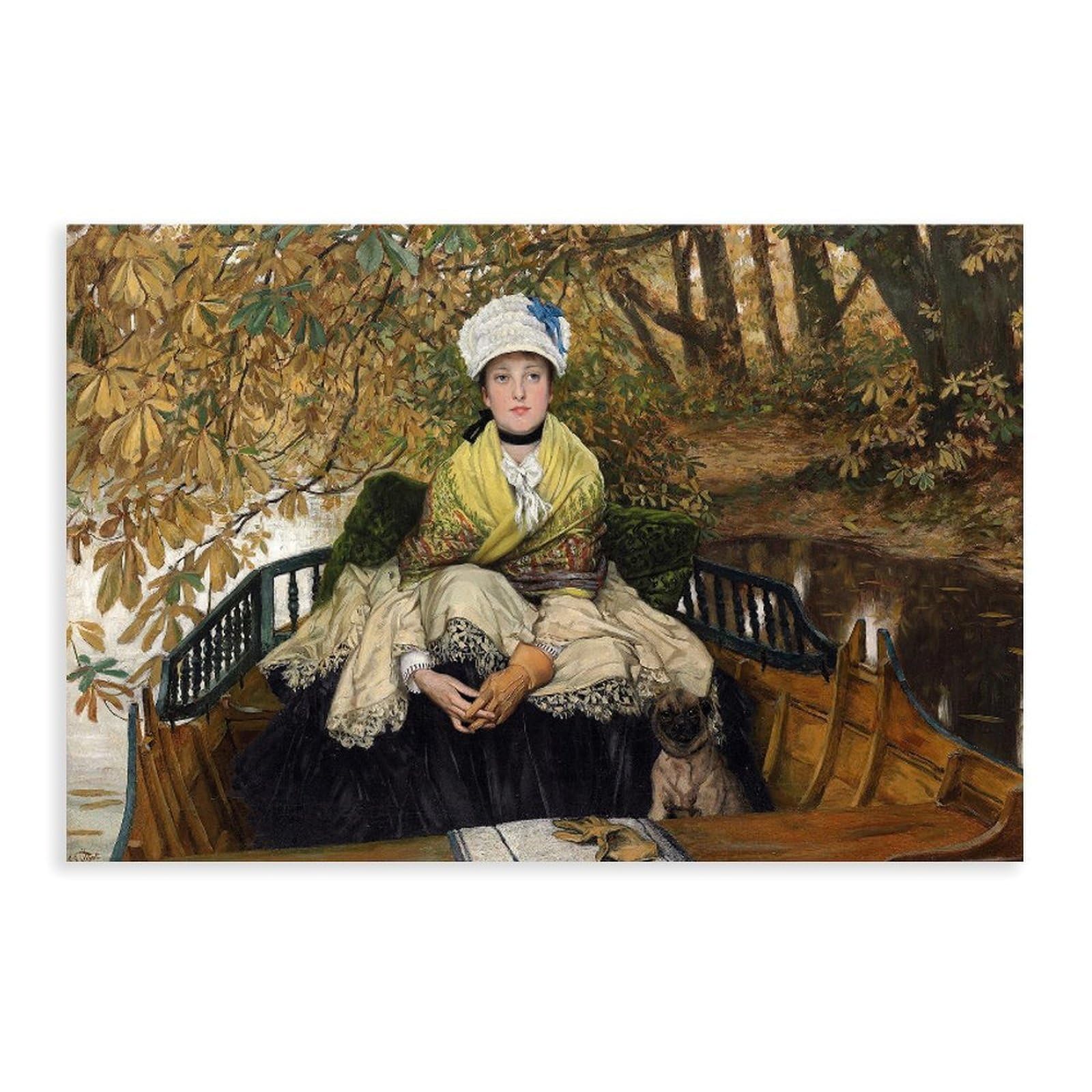 DFJyjFGJJ James Jacques Joseph Tissot,Waiting,famous Art Poster Print for Teen Boys Room Wall Art Canvas Painting 24" L X 36" W