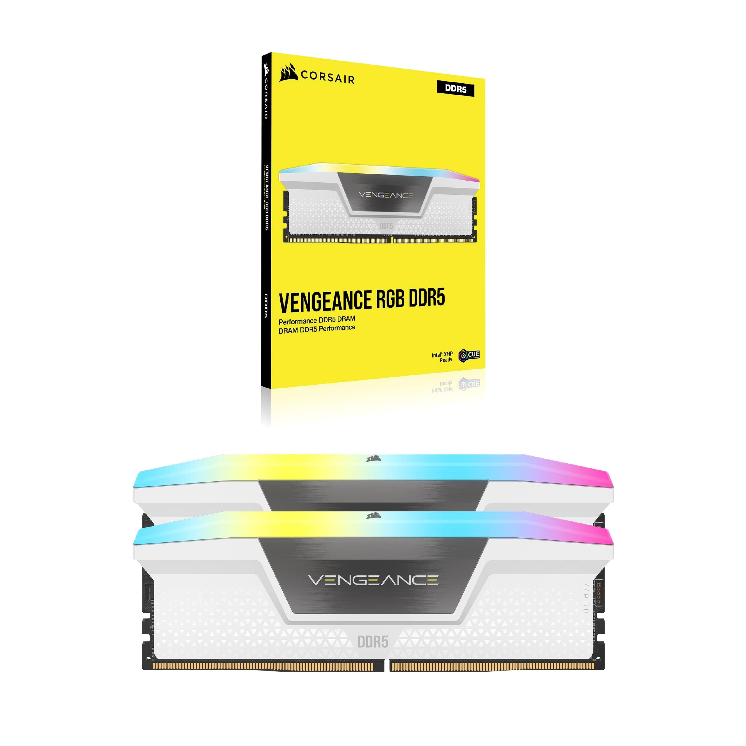 Corsair Vengeance RGB DDR5 RAM 32GB (2x16GB) 6000MHz - White - Dettaglio