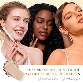 LUXAZA PRO Cream Eyeshadow Stick Makeup Set 1PCS, Neutral Shimmer And Matte Cream Eye Shadow Palette, Metallic Bronze Smoky Eyeliner Brightener Crayon Kit, Ideal Gift for Women -Sparkling-Champagne