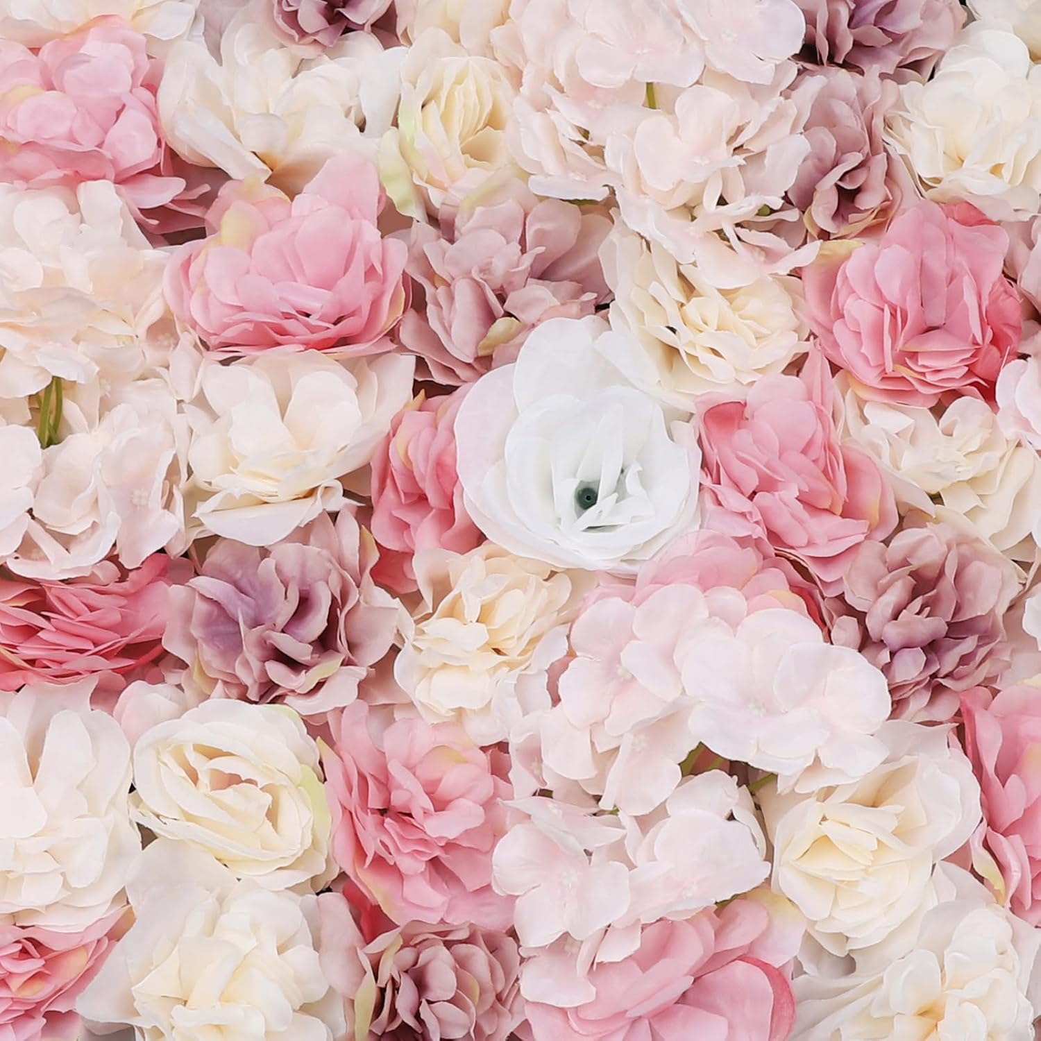 12pcs 24" x 16" Artificial Flower Wall Panel Background,3D Pink Silk Dahlia Hydrangea Rose Flowers Wall Backdrop for Wedding Party Event Photo Backdrop Wall Decor (Type 4)