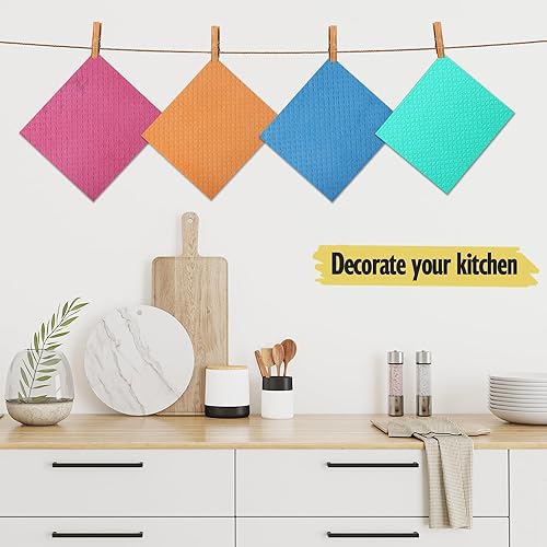 Miniatura 3 de Paños de cocina suecos  Paquete de 10 paños de cocina reutilizables  Toallas de cocina ultra absorbentes para lavar platos, trapo de limpieza de