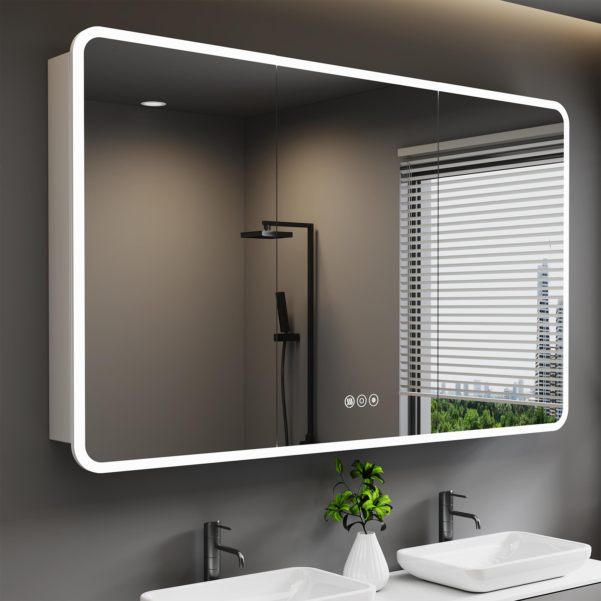 HBEZON Medicine Cabinet with LED Lights