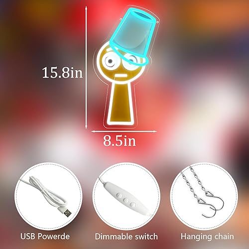 Miniatura 9 de AHlove Five Nights at Freddy'sfnaf Freddy - Letreros de neón para decoración de pared, luces LED de neón para dormitorio, cumpleaños, regalos de