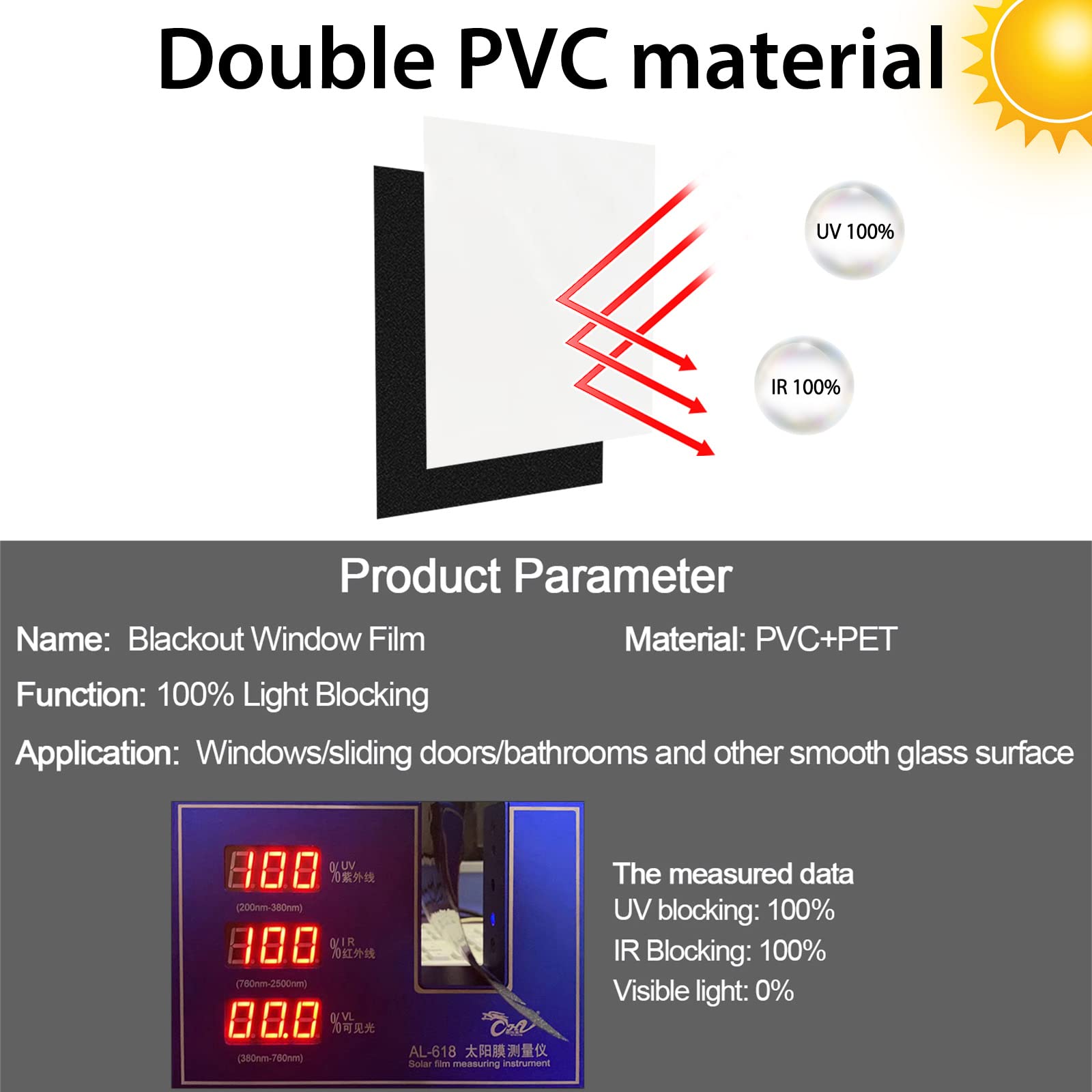 Total Blackout Window Film 44.5 X 200cm - Image 3
