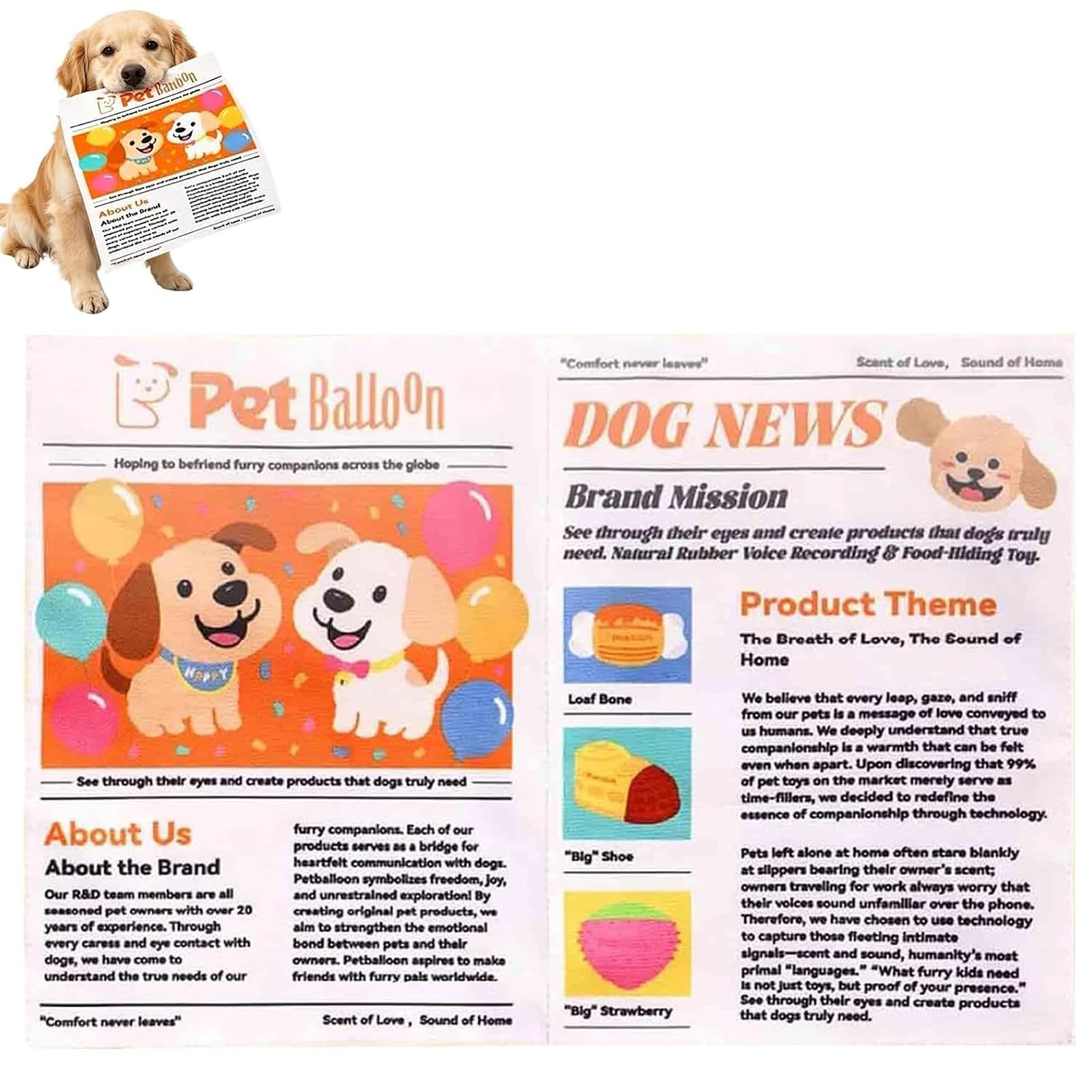 GFRGFH Plastic Creaks Newspaper Crinkle Dog Chew Toys (1pcs,20 * 30cm)